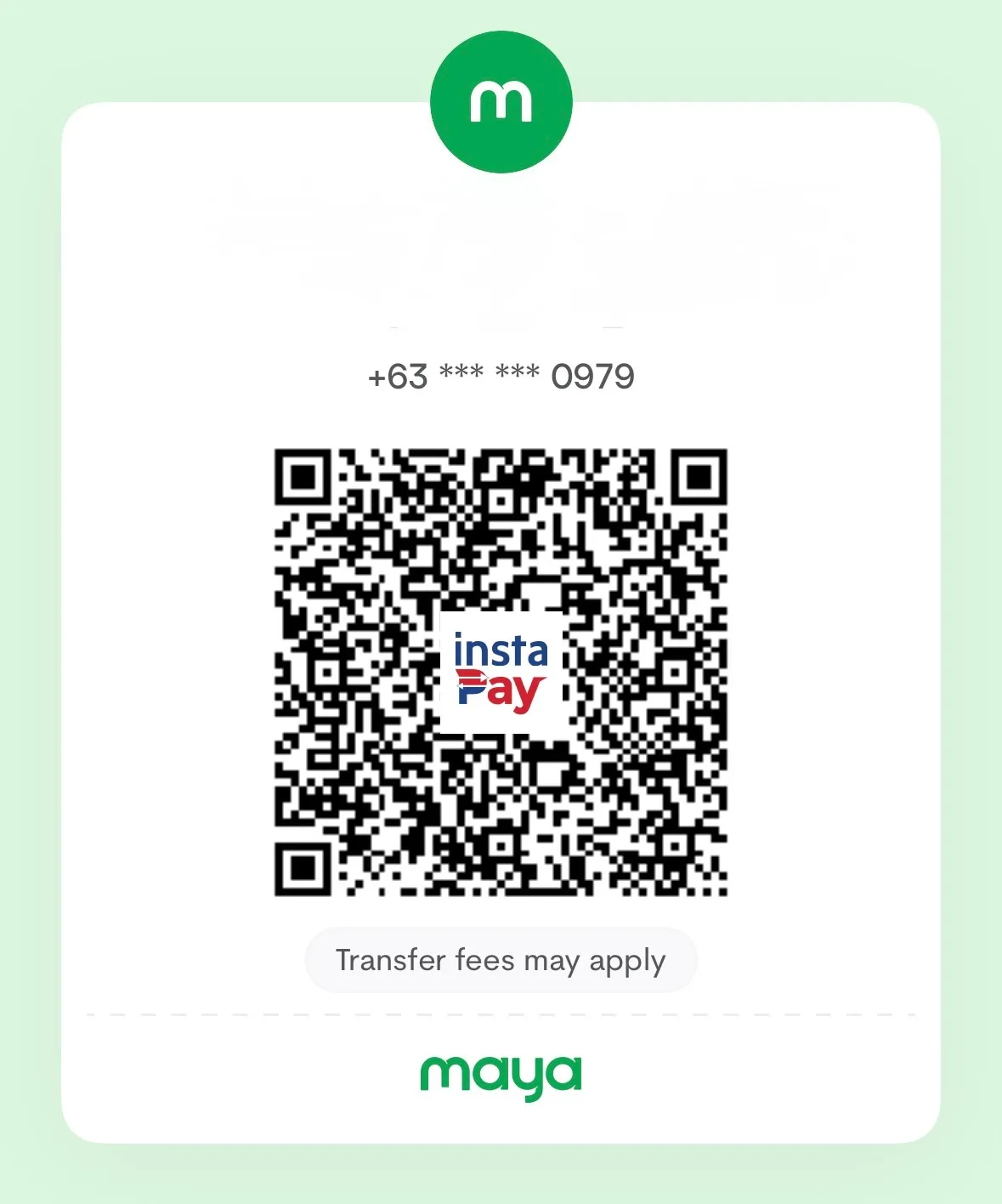 Maya QR code for the ₱2,000 home service deposit